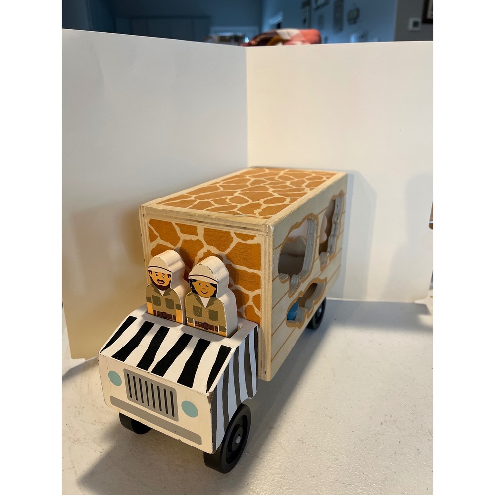 Melissa & Doug Safari Animal Rescue Truck Wooden Shape Sorter Toy 5180
